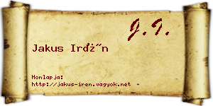 Jakus Irén névjegykártya