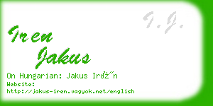 iren jakus business card